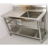 Single Bowl Left Platform with Undershelf 120x60 Single Bowl Left Platform with Undershelf 120x60