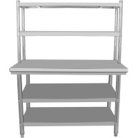 3 Tier Table with 2 Tier Overshelf 3 Tier Table with 2 Tier Overshelf